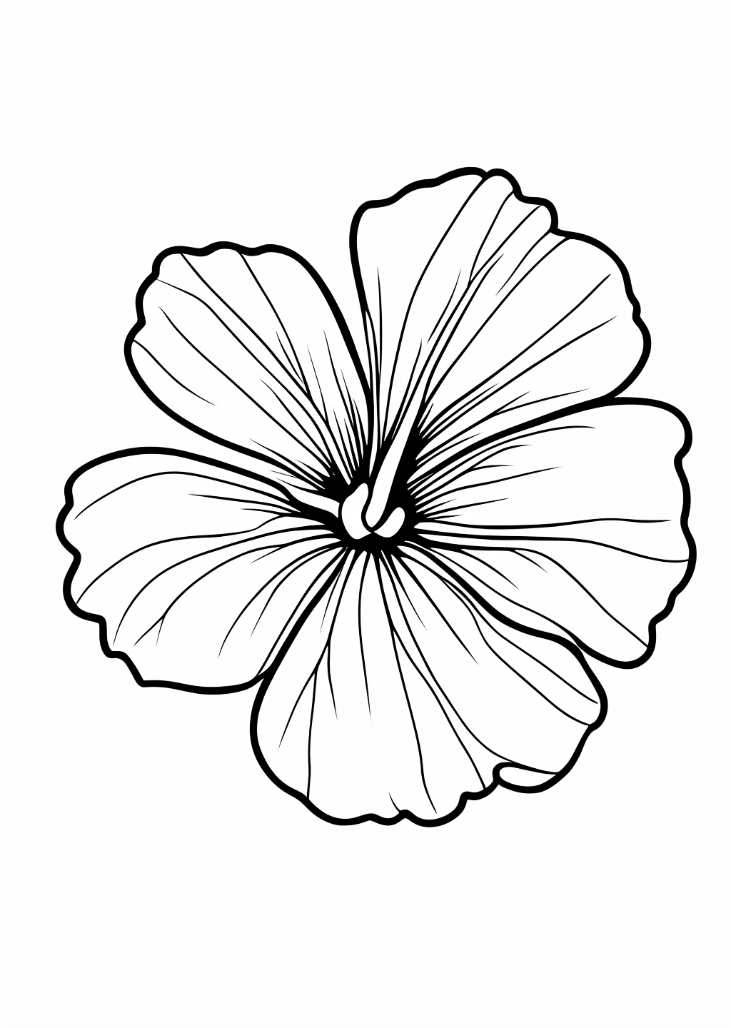 Hibiscus Coloring Page – line art