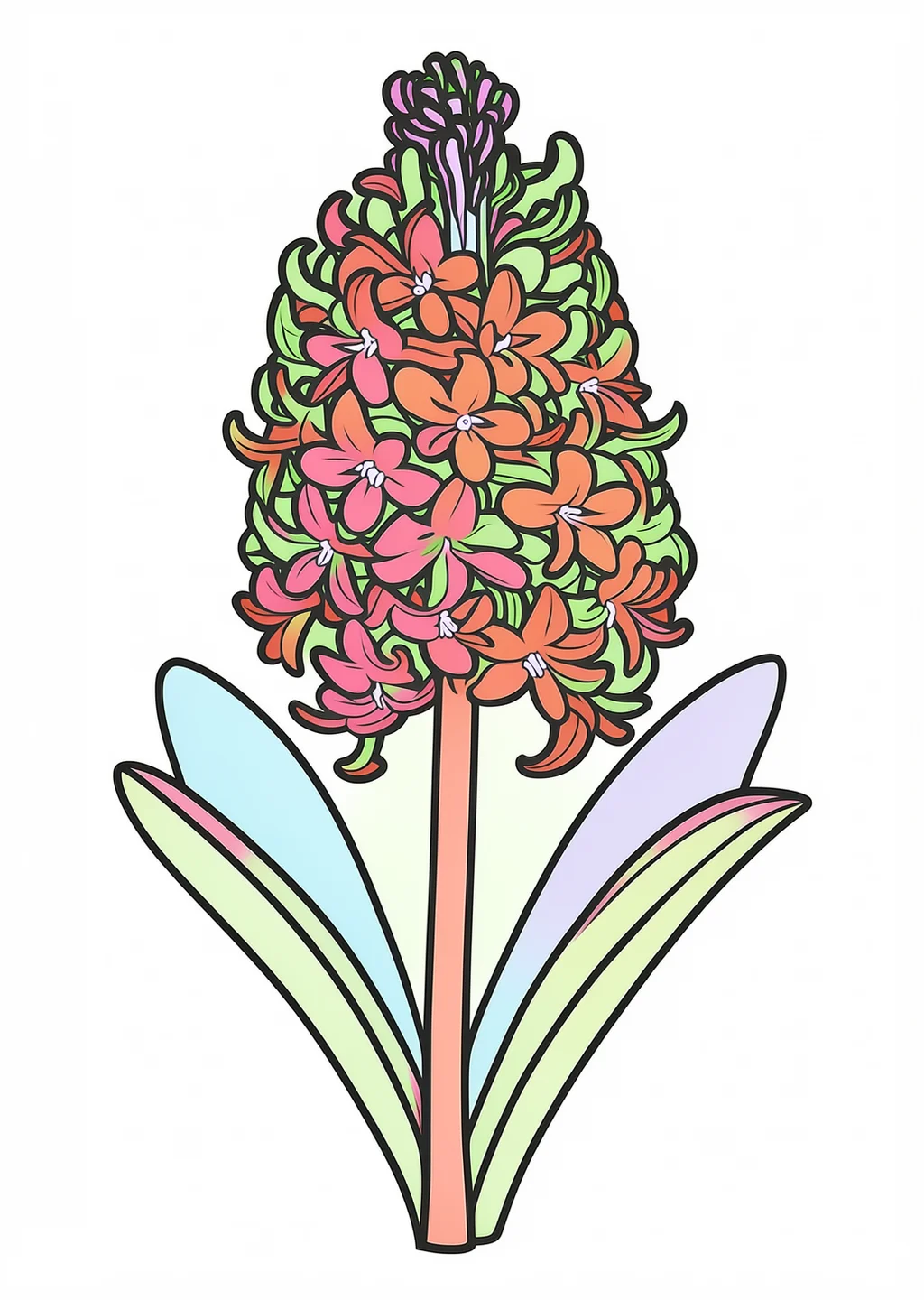 Hyacinth Coloring Page – colored example