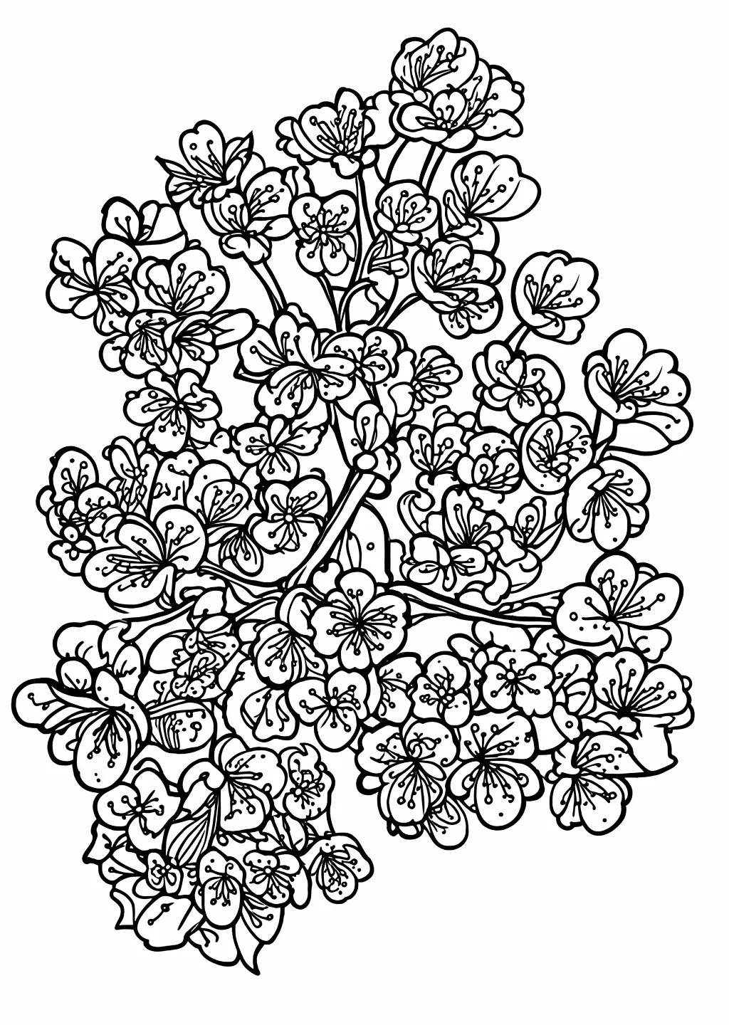 Flower Kirschbluete Coloring Page