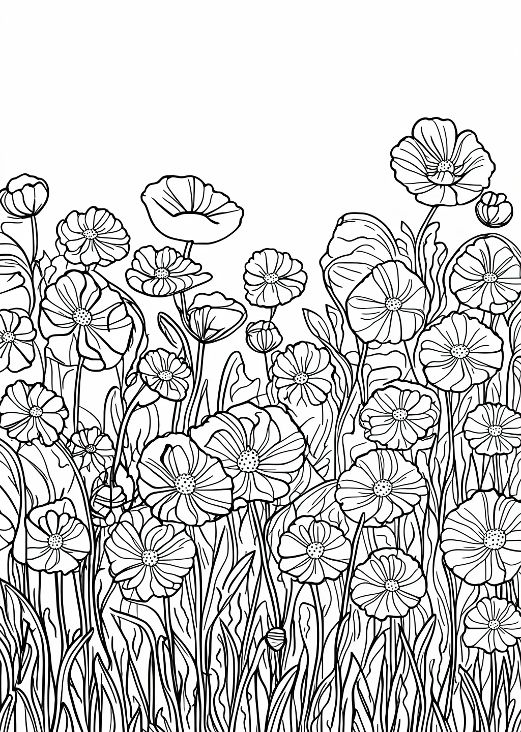 Poppy Flower Coloring Page