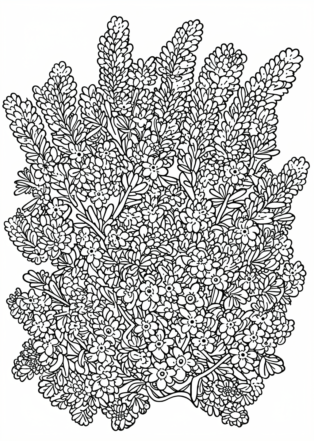 Lavender Flower Coloring Page – line art