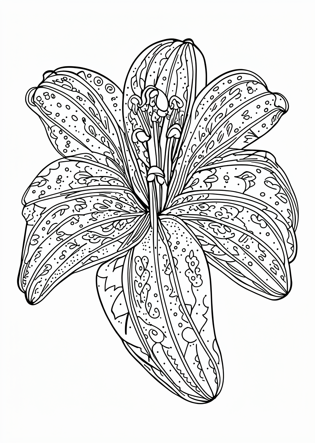 Desenho para colorir: Lily flor – line art