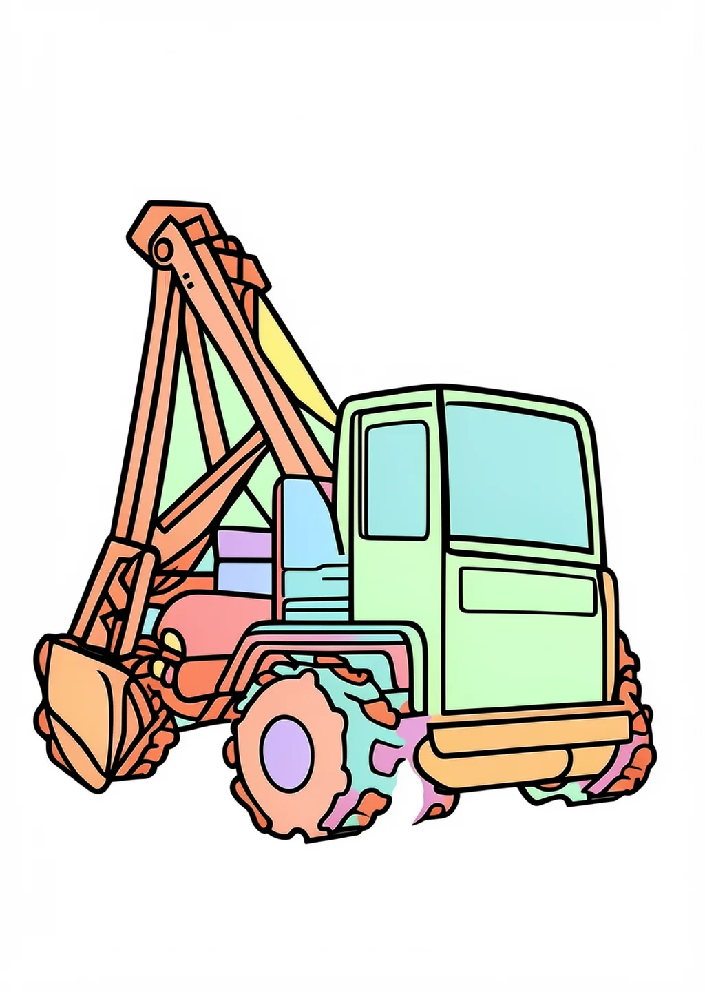 Bohrwagen Coloring Page – colored example