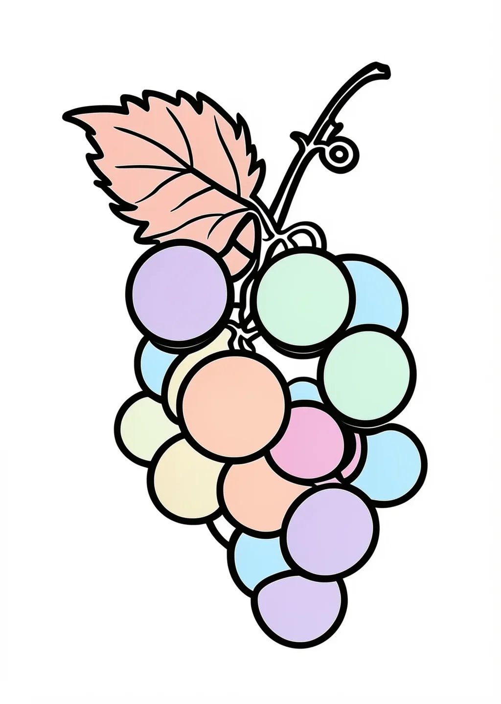 Grape Coloring Page – colored example