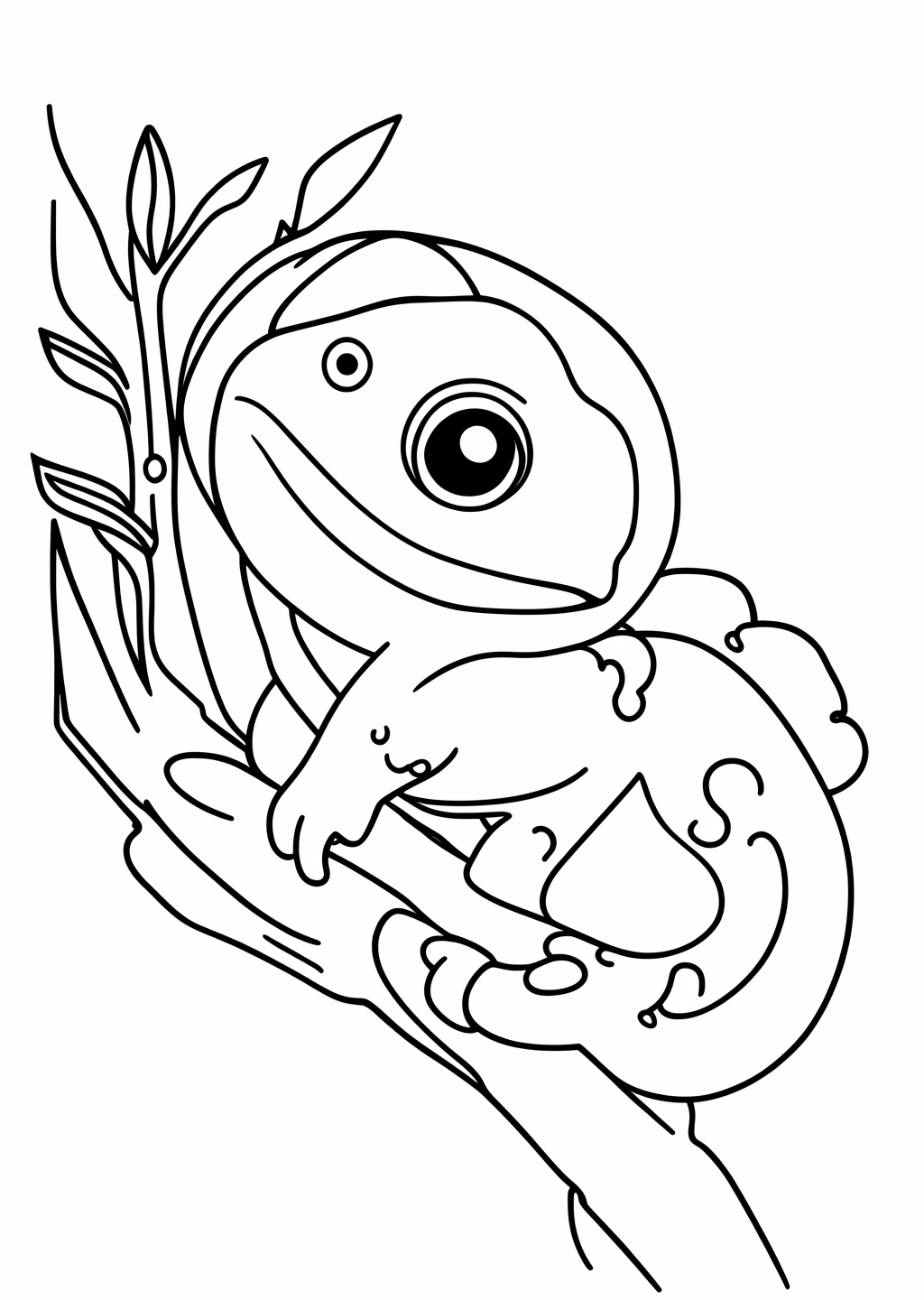 Chameleon Coloring Page – line art