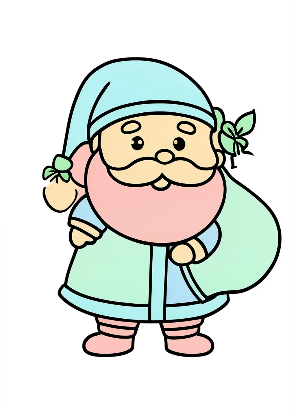 Santa Claus Coloring Page – colored example
