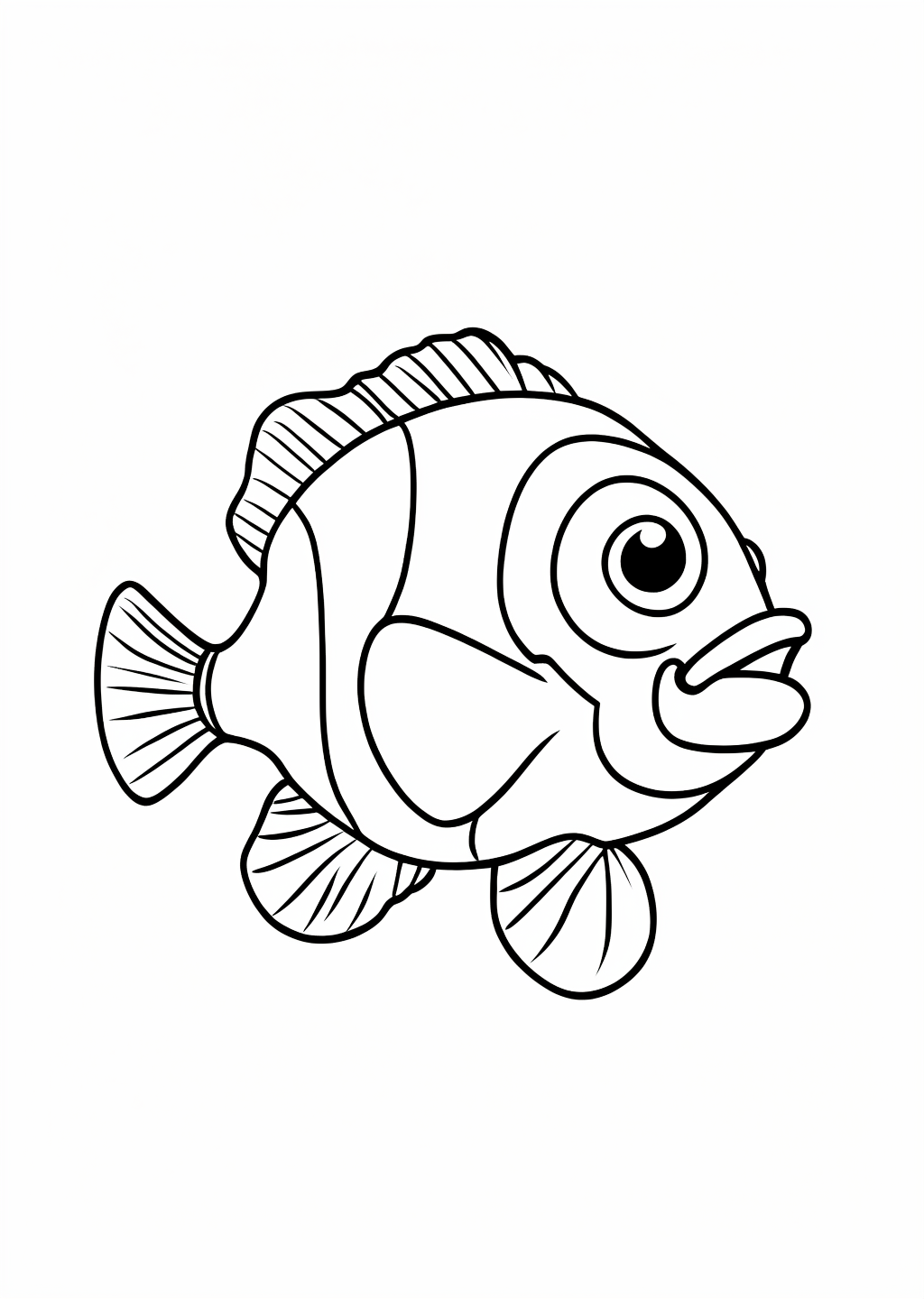 Clownfish Coloring Page – line art