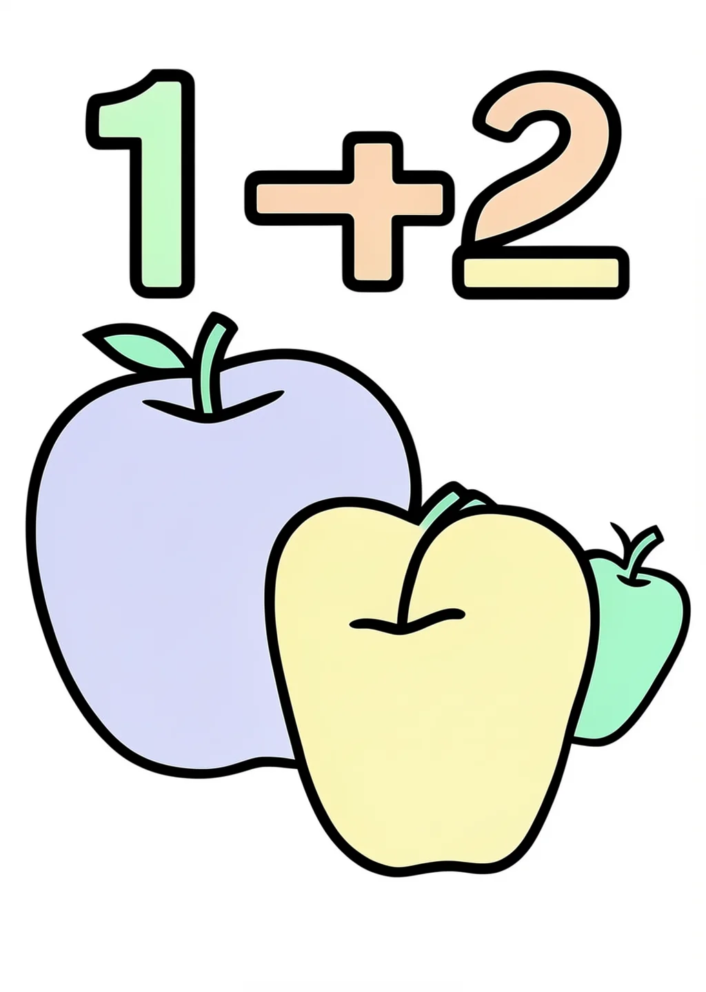 Counting 1-2 Coloring Page – colored example