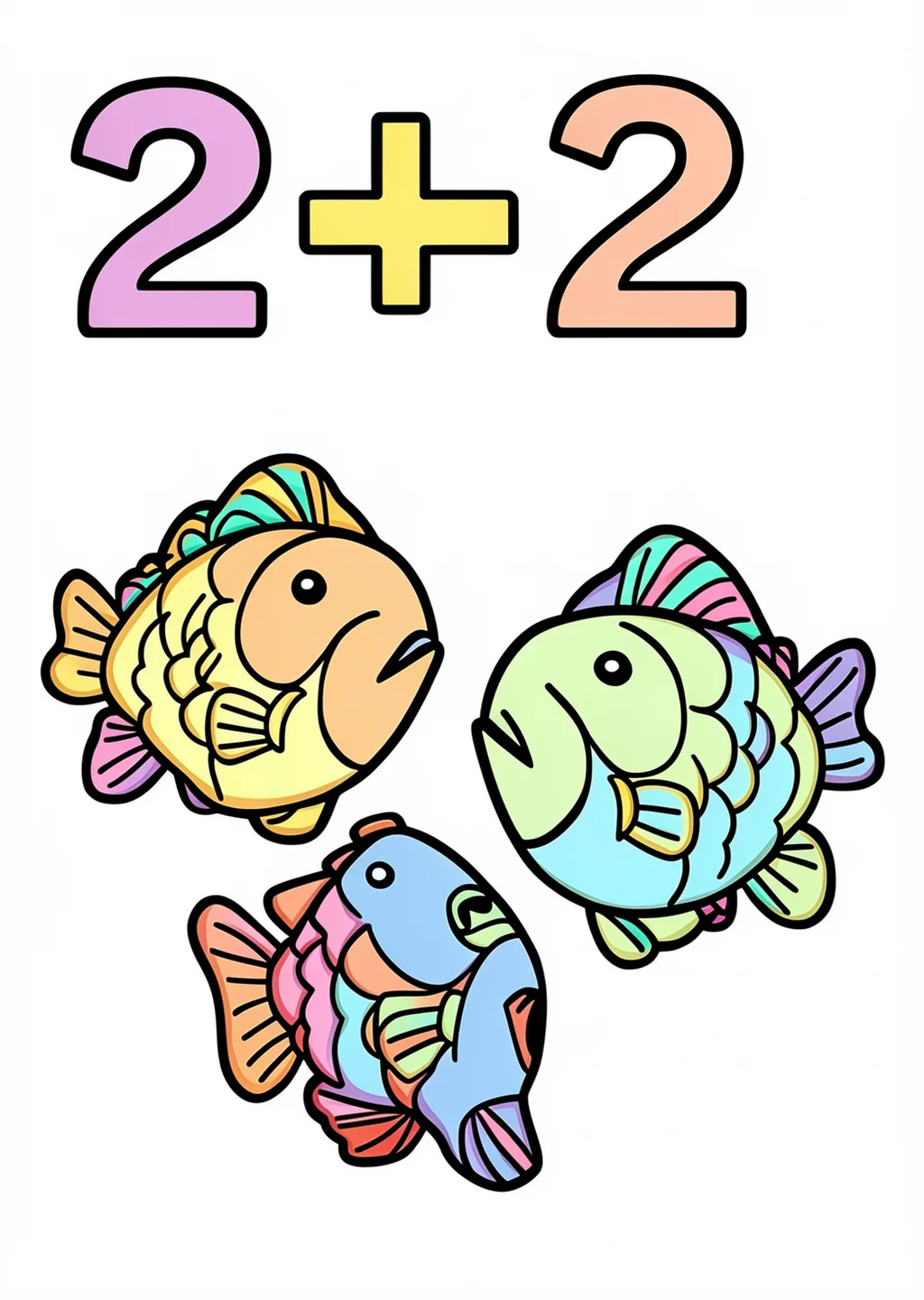 Counting 2-2 Coloring Page – colored example
