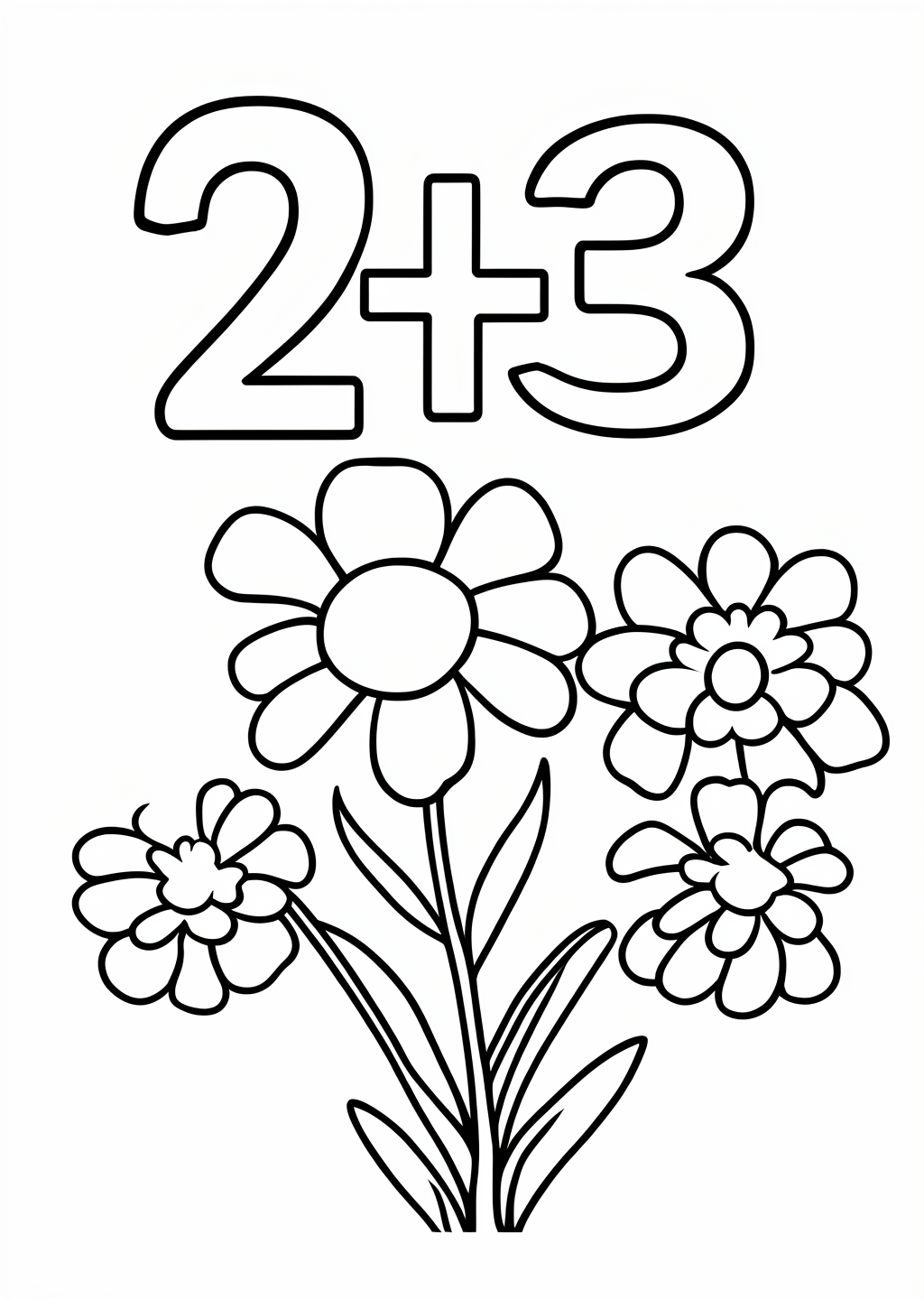 Counting 2-3 Coloring Page – line art