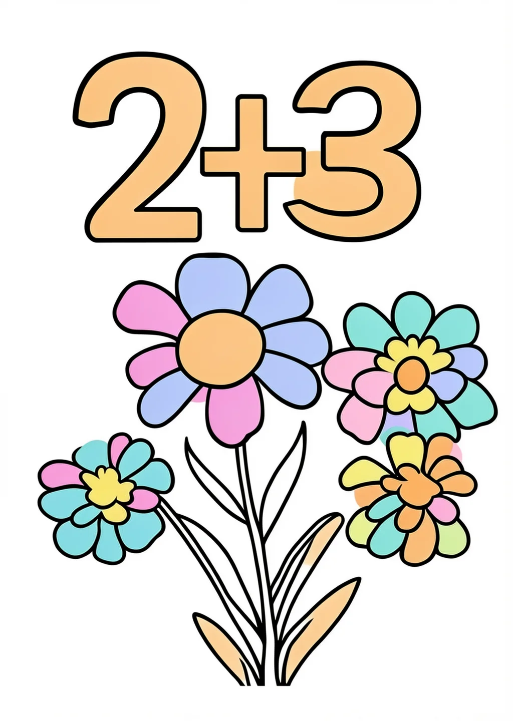 Counting 2-3 Coloring Page – colored example