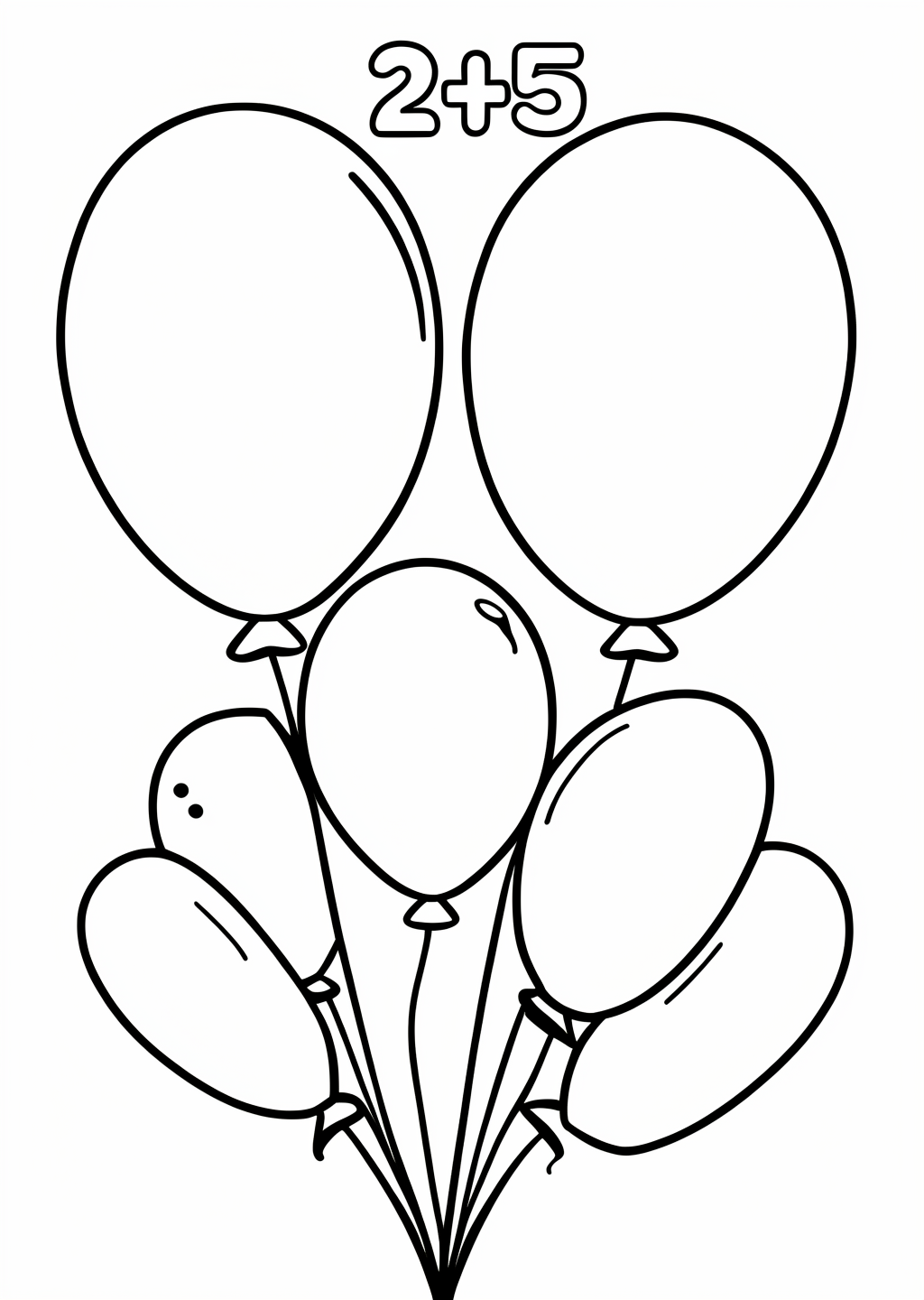 Counting 2-5 Coloring Page – line art