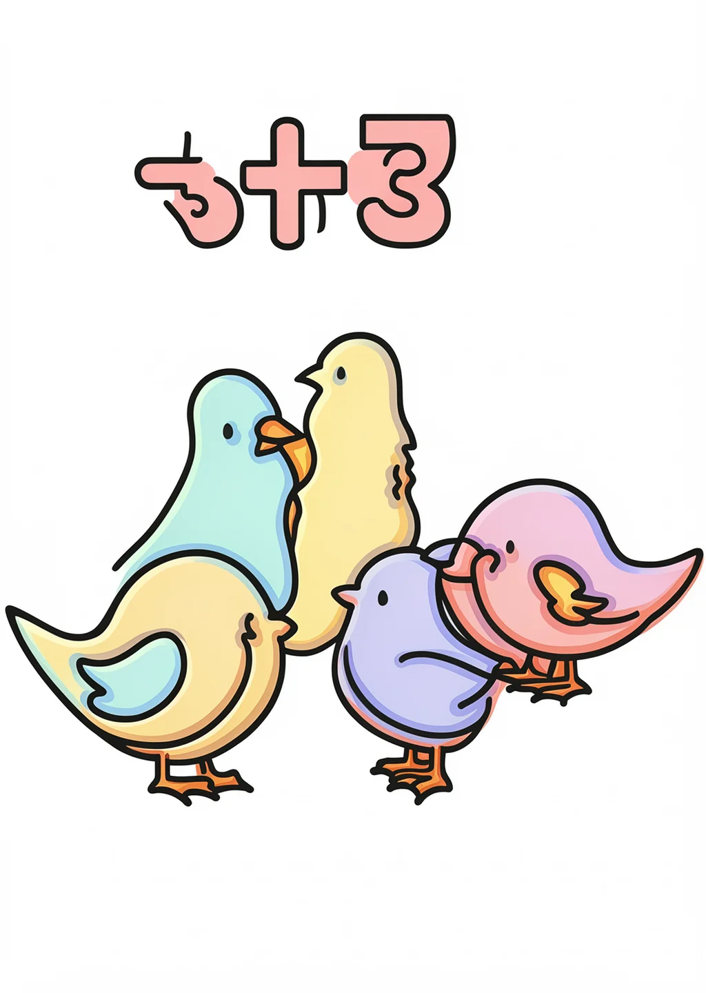 Counting 3-3 Coloring Page – colored example