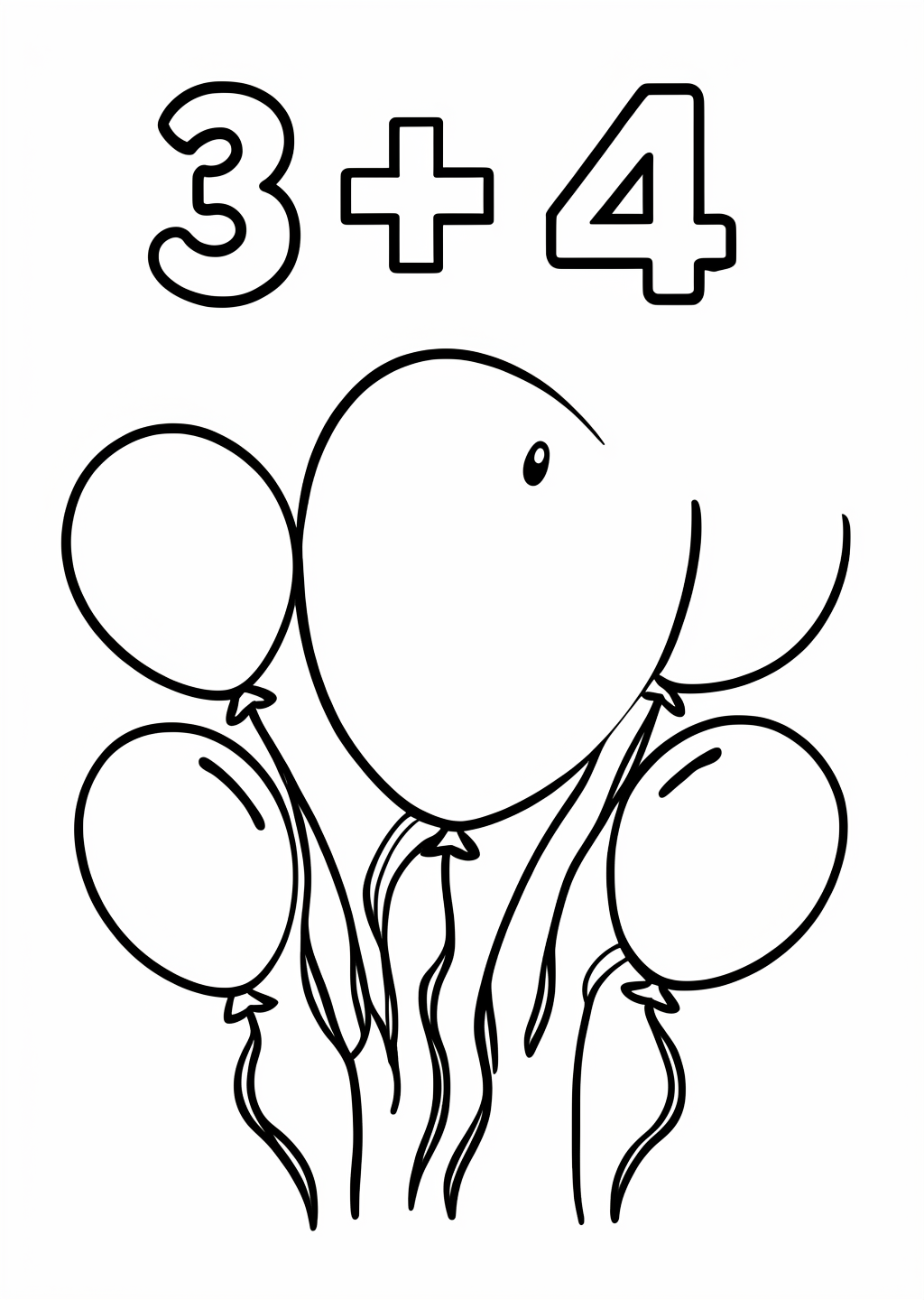 Counting 3-4 Coloring Page – line art