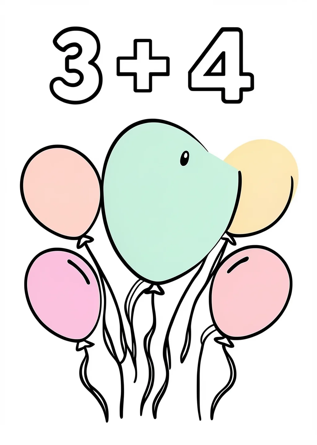 Counting 3-4 Coloring Page – colored example