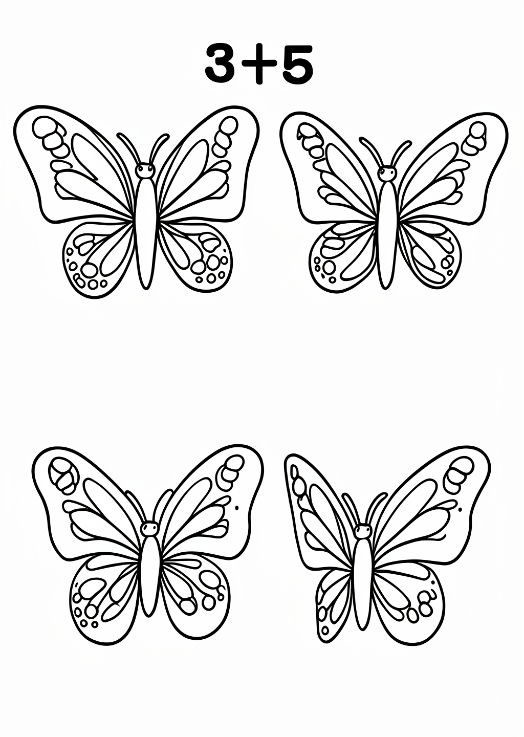 Counting 3-5 Coloring Page – line art
