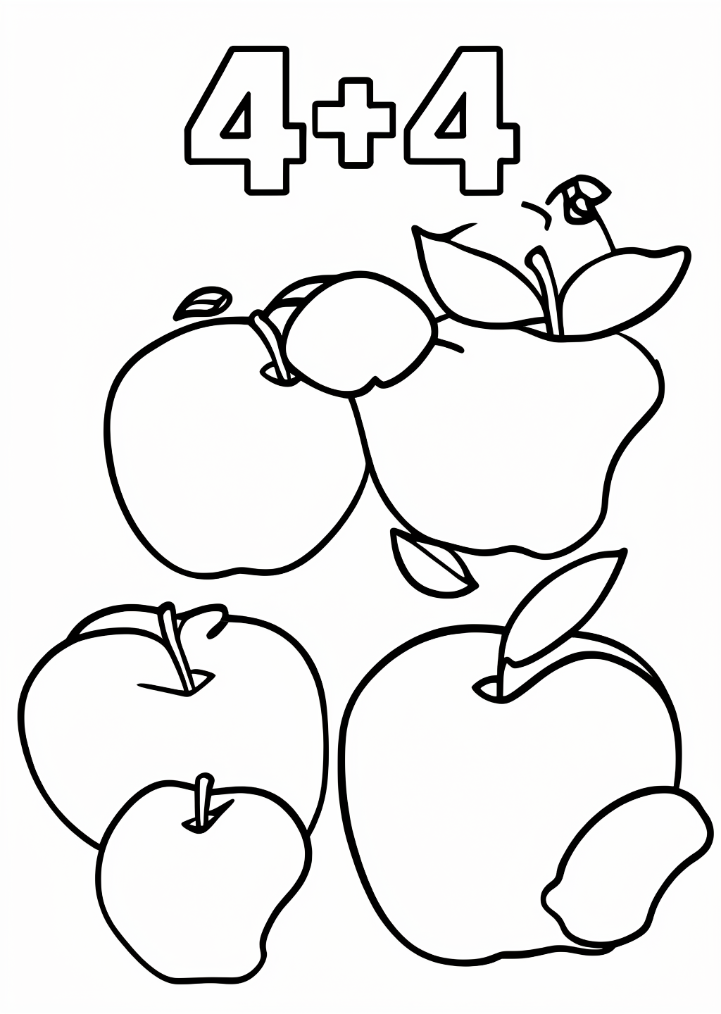 Counting 4-4 Coloring Page – line art