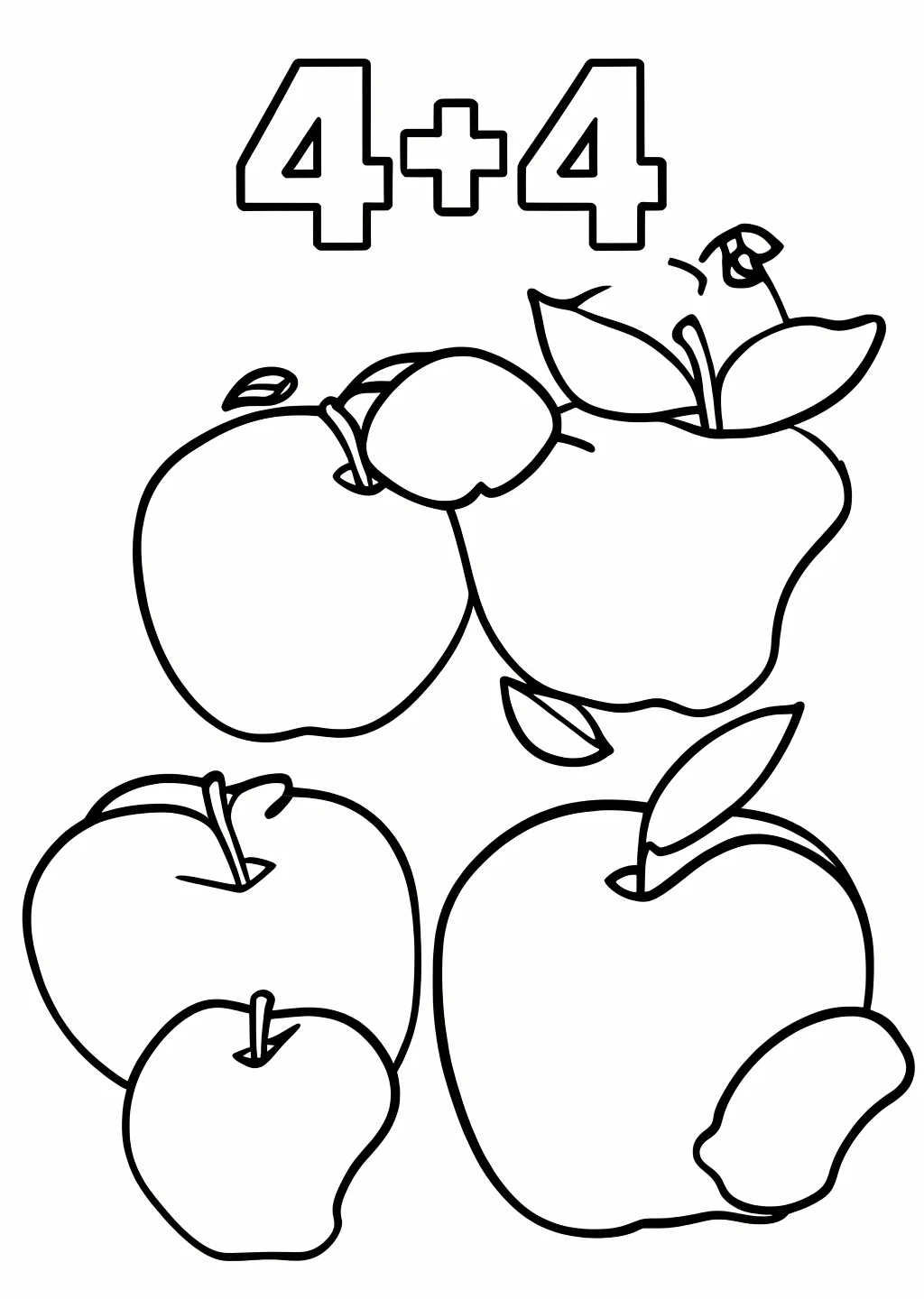 Counting 4-4 Coloring Page
