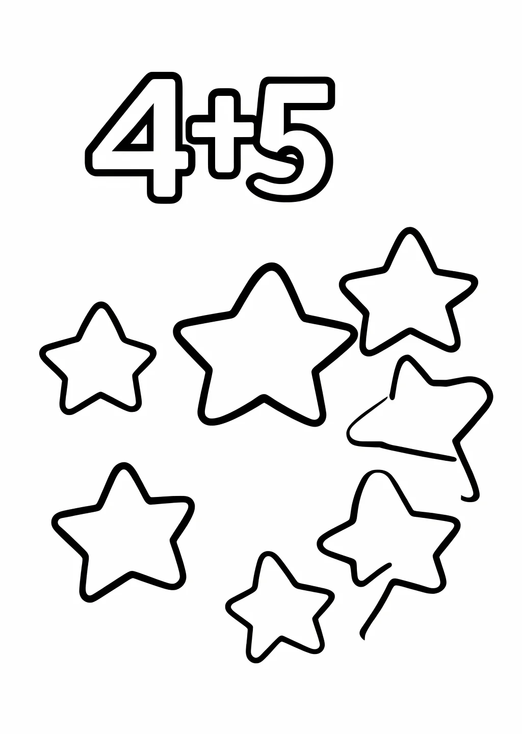 Counting 4-5 Star Coloring Page