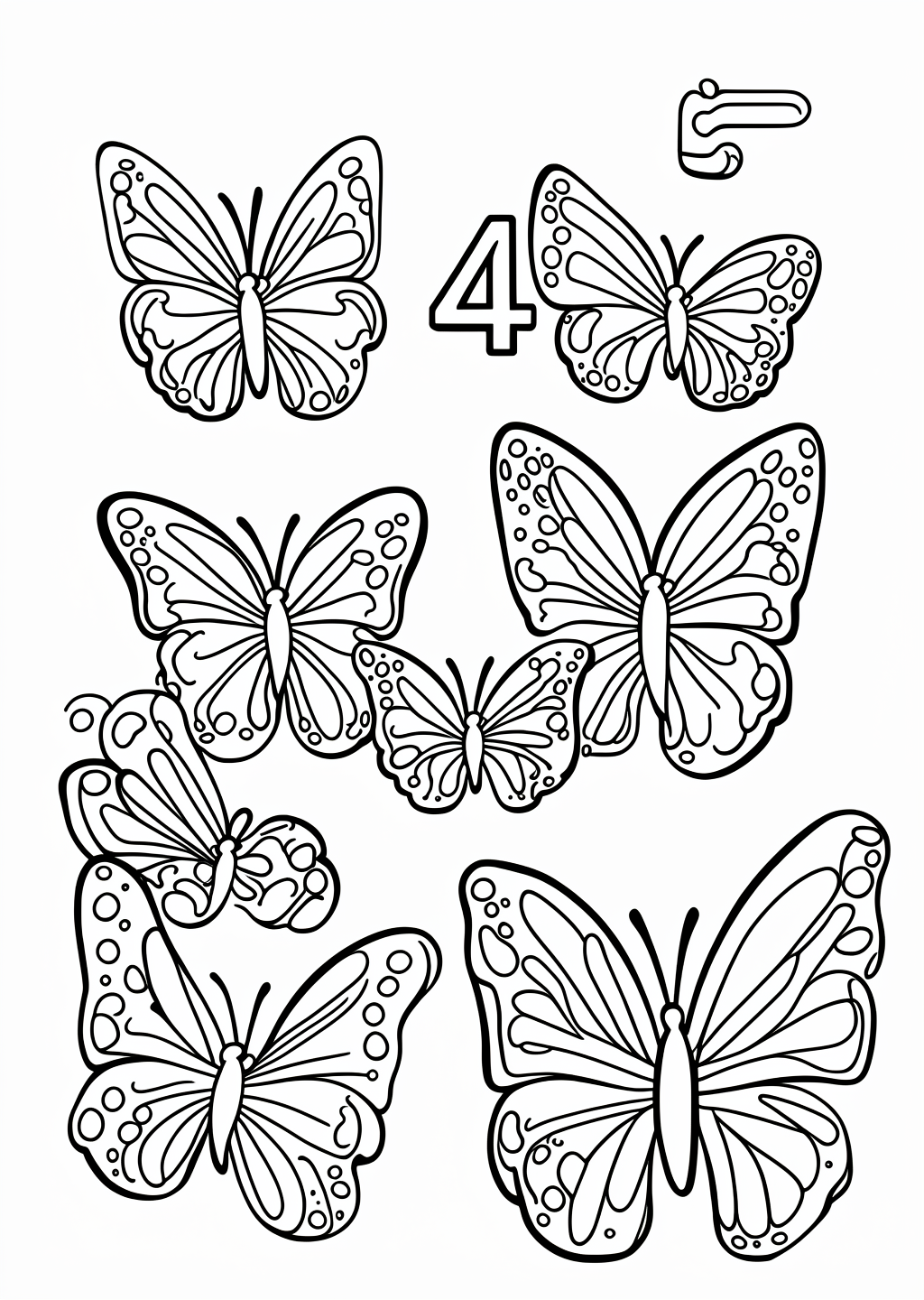 Counting 4-5 Coloring Page – line art