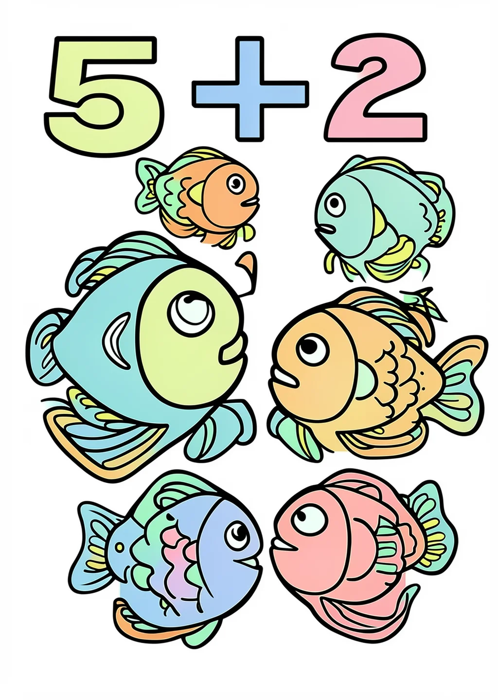 Counting 5-2 Coloring Page – colored example