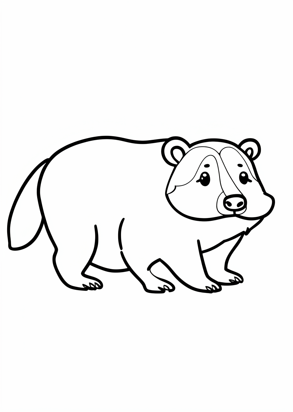 Badger Coloring Page – line art