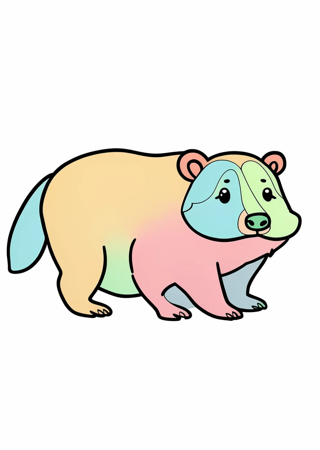 Badger Coloring Page – colored example