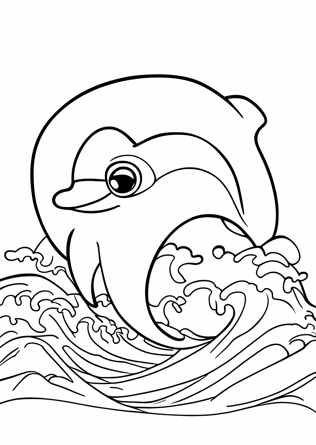 Dolphin Coloring Page – line art