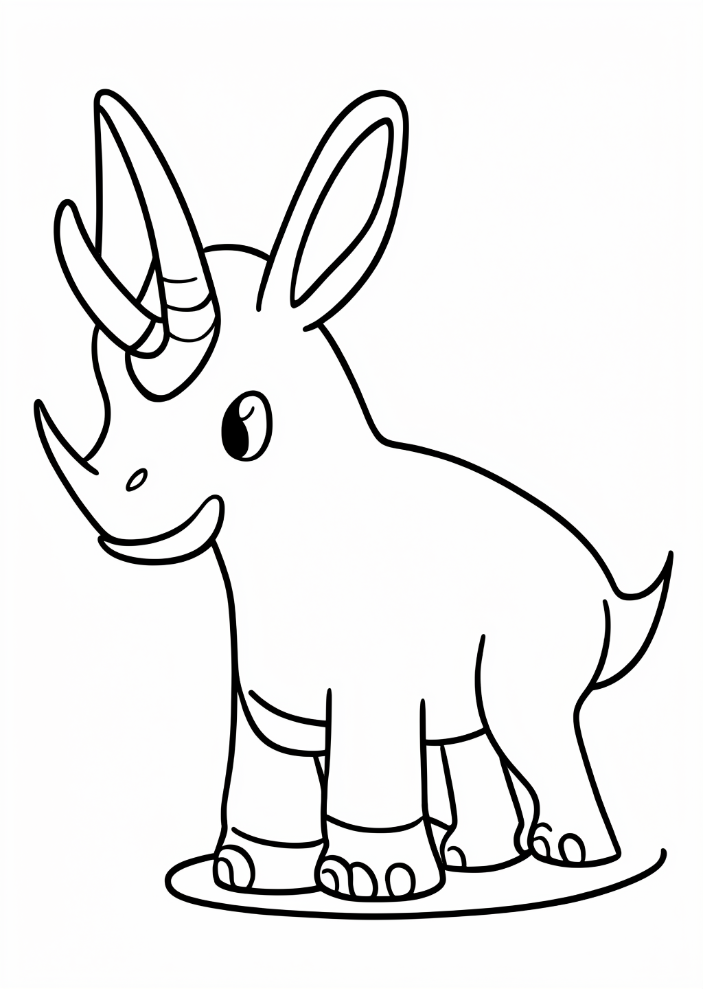Dinosaur Triceratops Coloring Page – line art