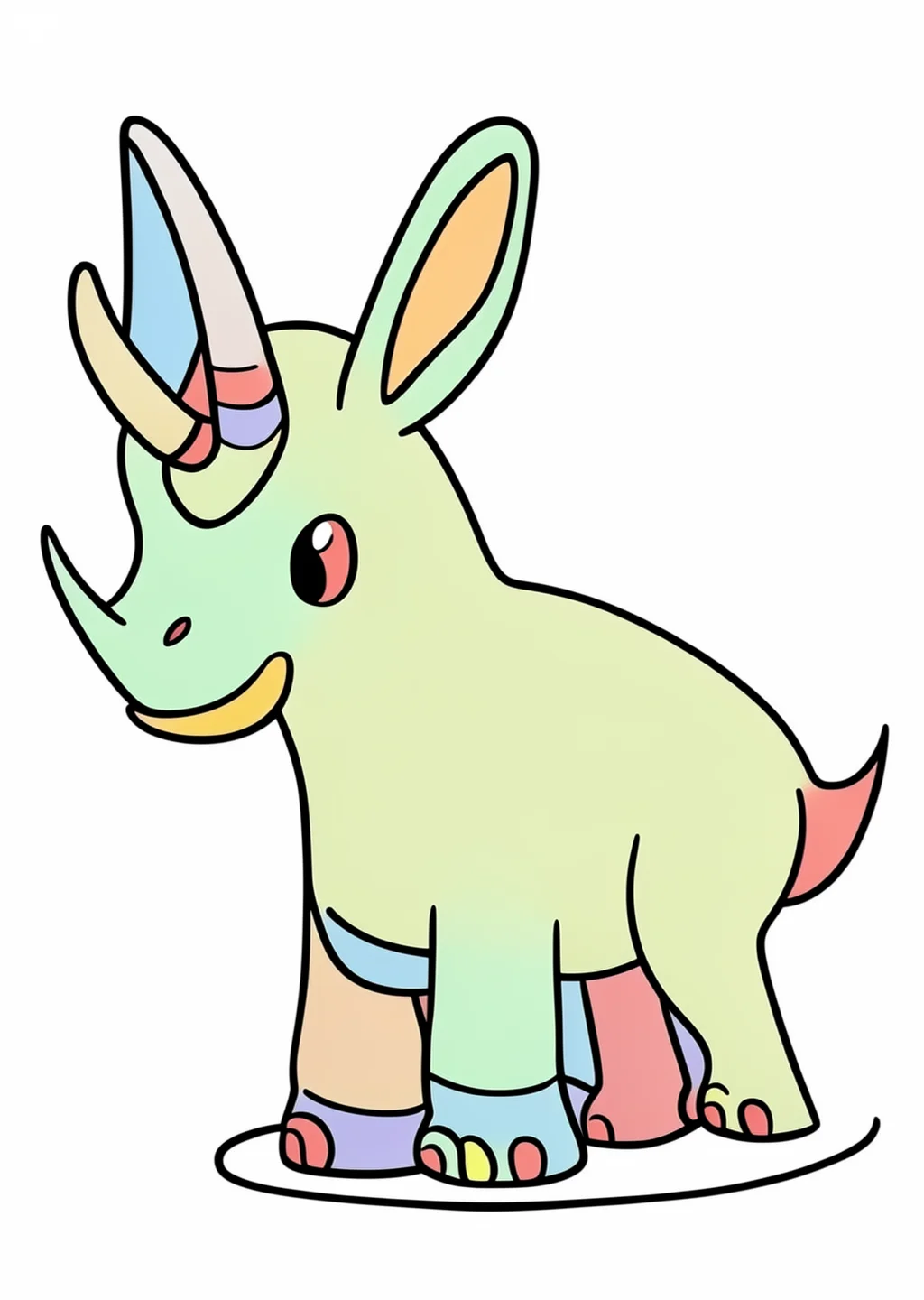 Dinosaur Triceratops Coloring Page – colored example