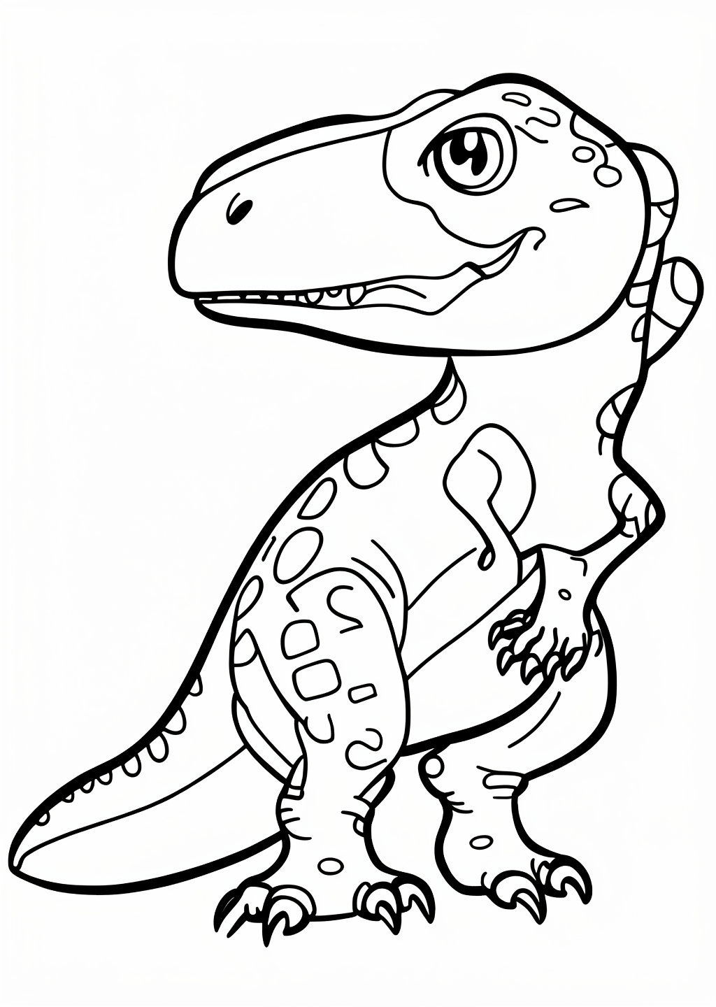 Dinosaur Velociraptor Coloring Page – line art