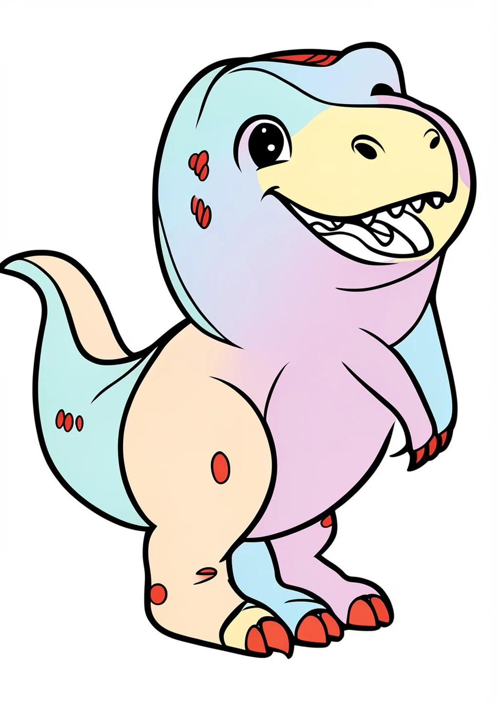 Dinosaur Coloring Page – colored example