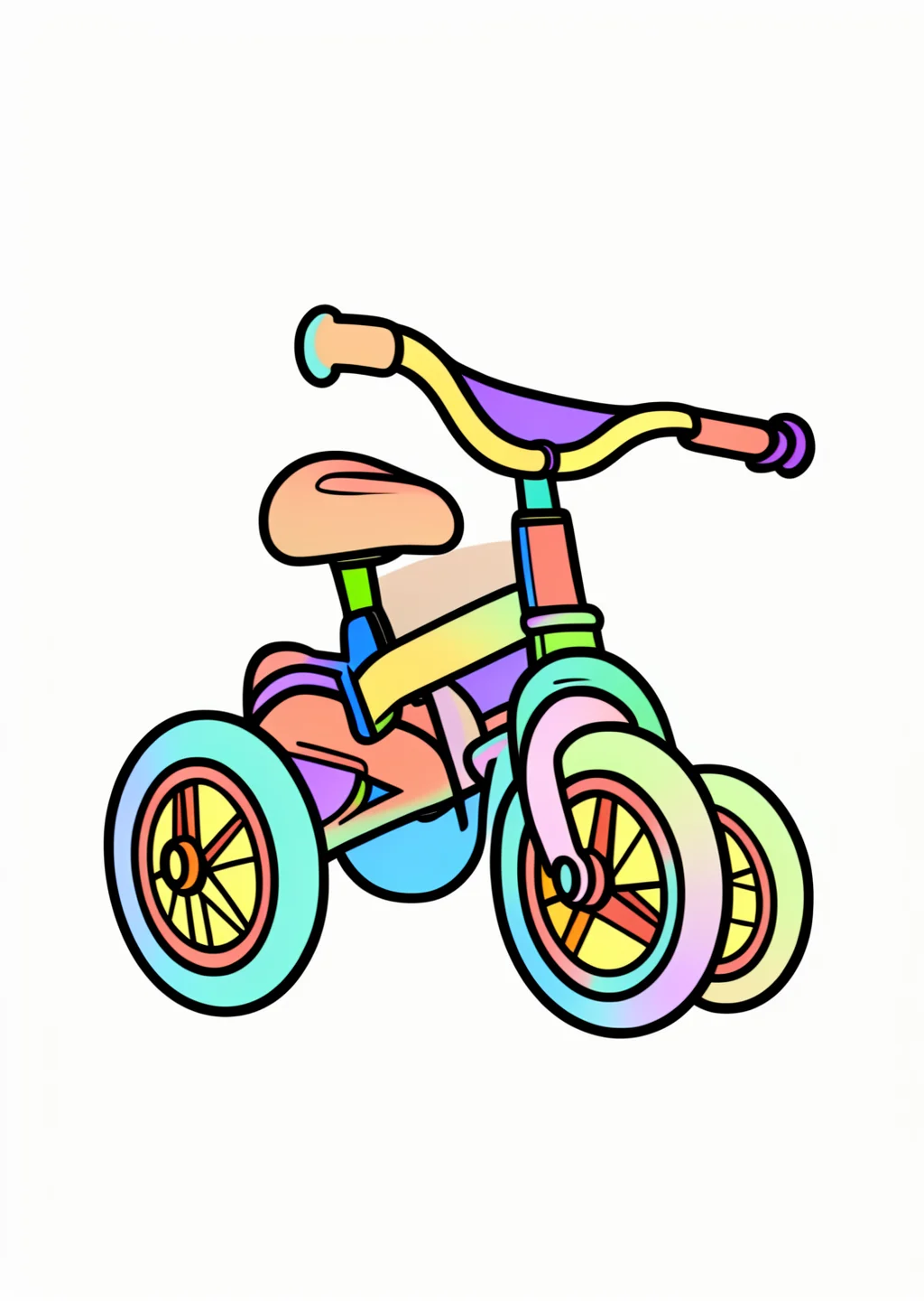 Dreirad Coloring Page – colored example