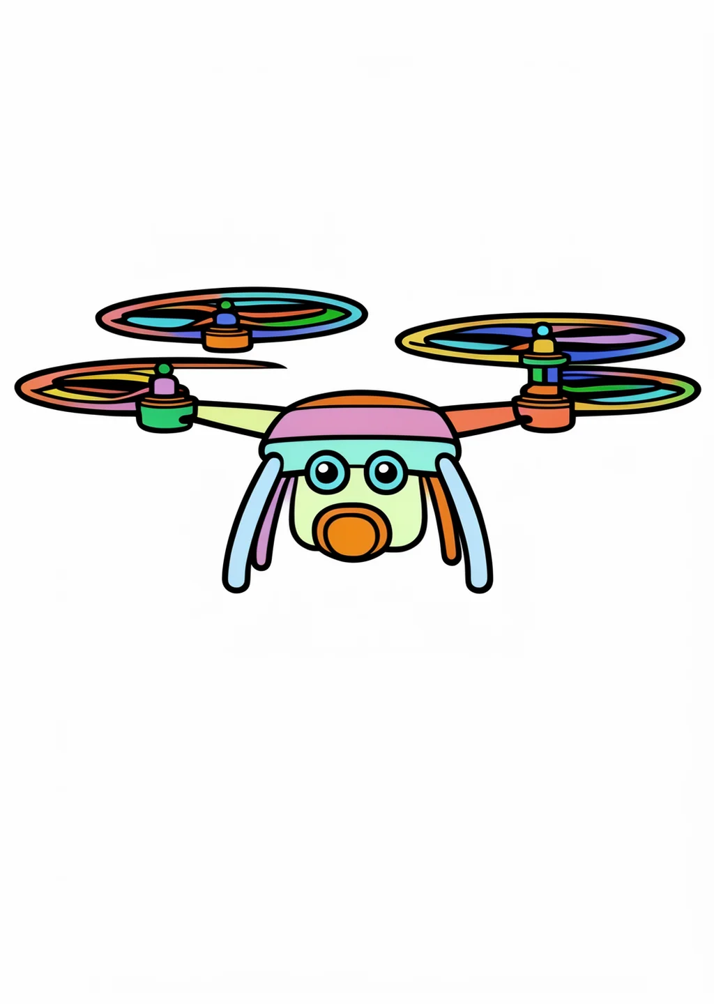Drone Coloring Page – colored example