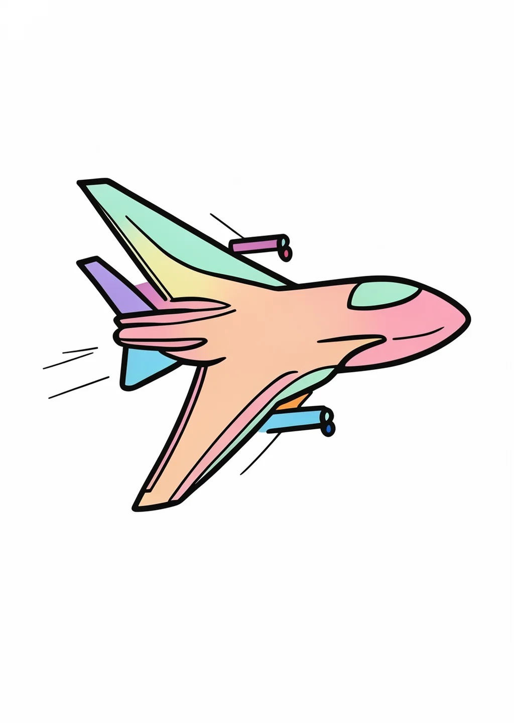Jet Coloring Page – colored example