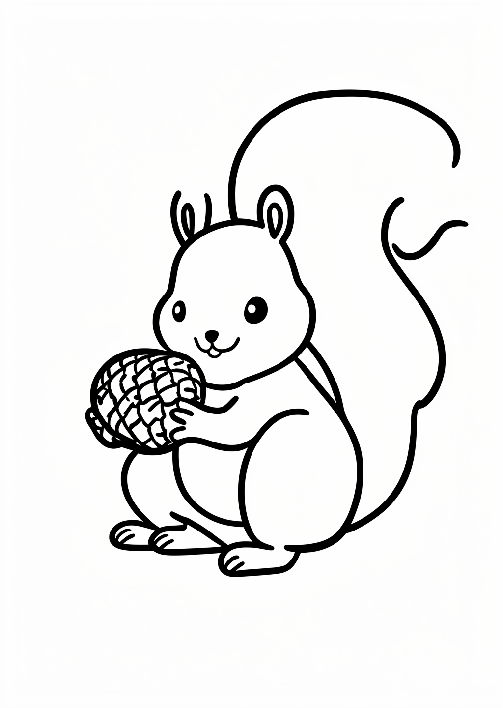 Squirrel Coloring Page – line art