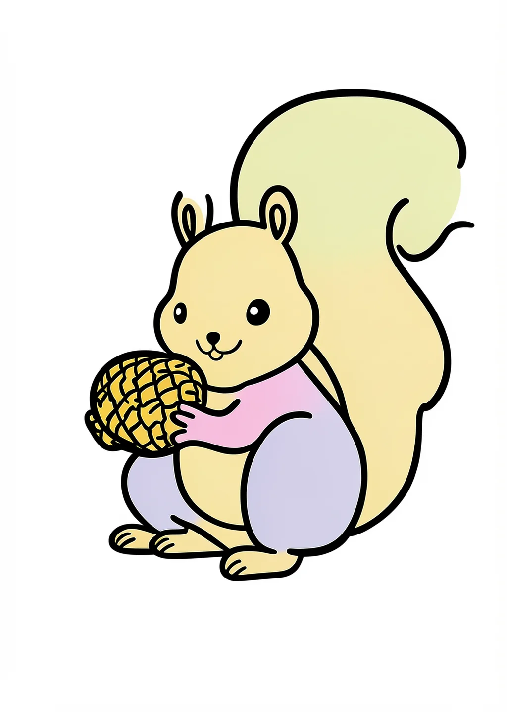 Squirrel Coloring Page – colored example