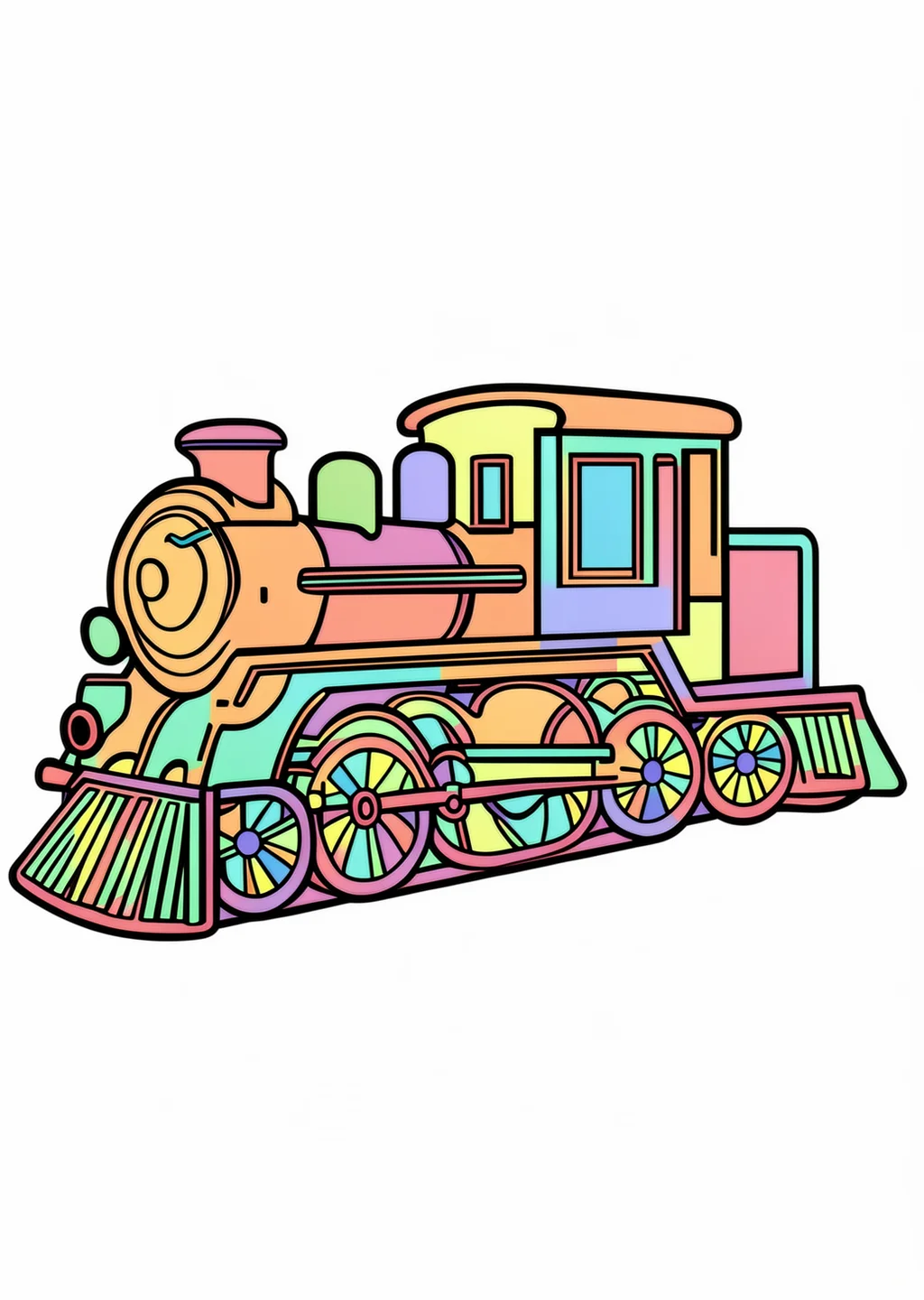Train Coloring Page – colored example