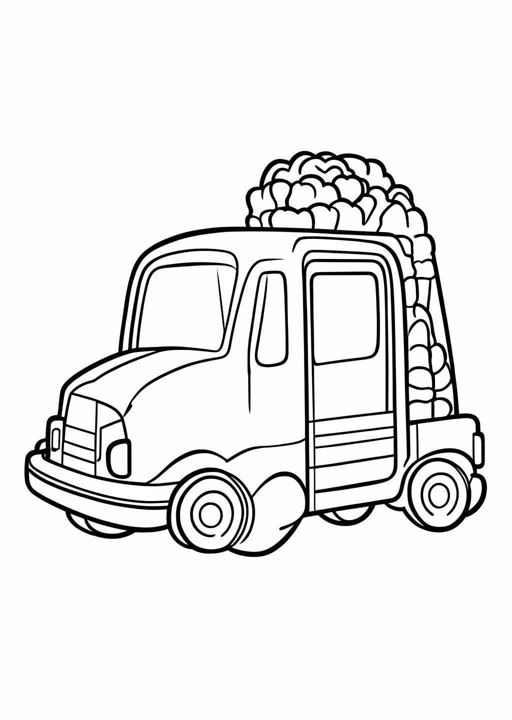 Desenho para colorir: sorvete Truck – line art