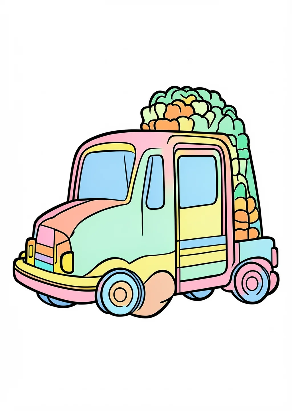 Desenho para colorir: sorvete Truck – colored example