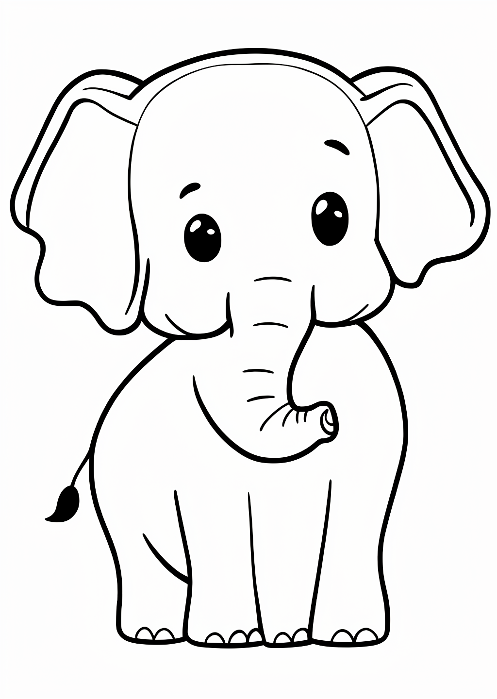 Elephant Coloring Page – line art