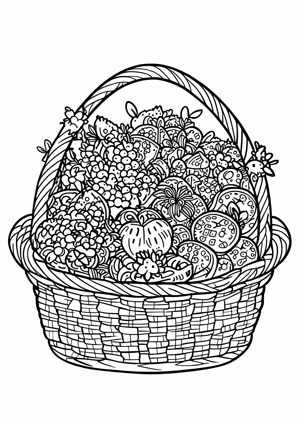 Harvest Basket Coloring Page