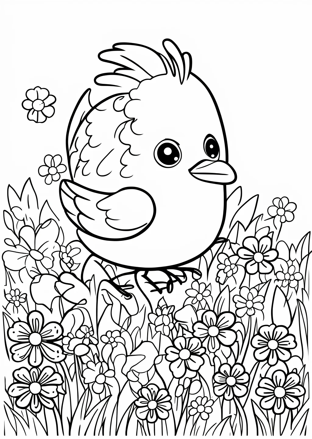 Spring Chick Coloring Page