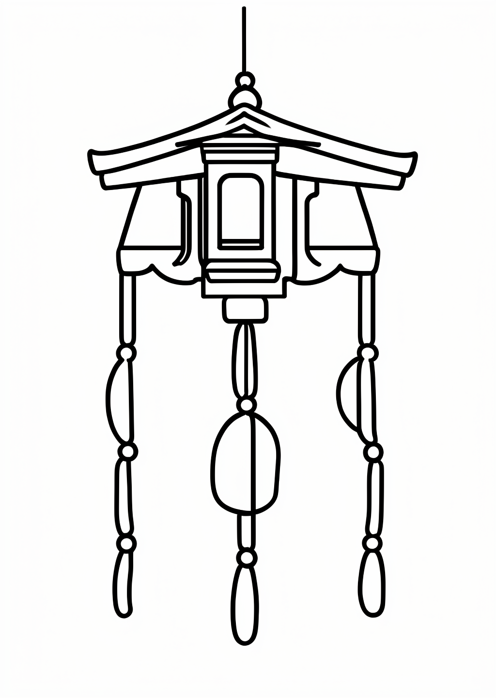 Wind Chime Coloring Page – line art