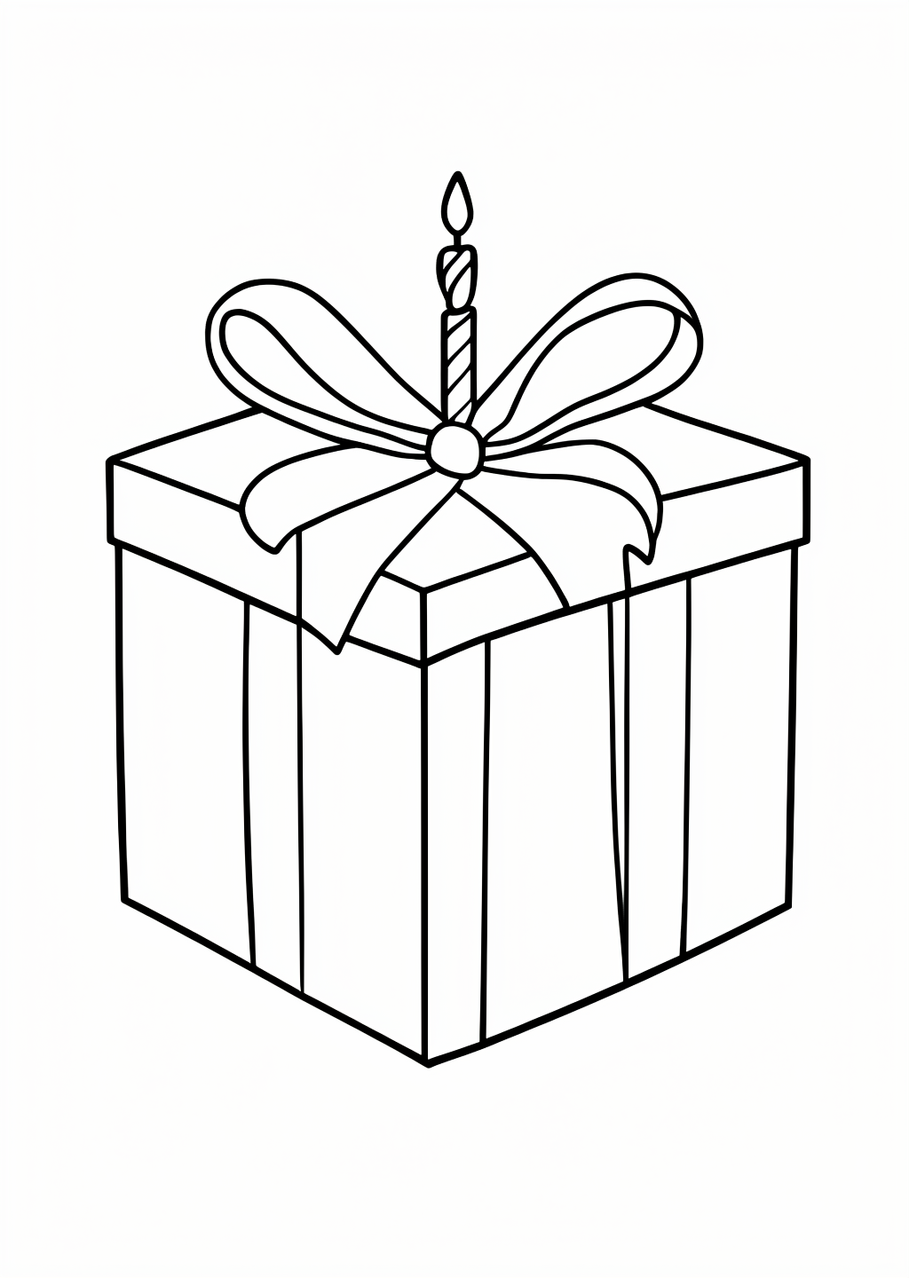 Birthday Gift Coloring Page – line art