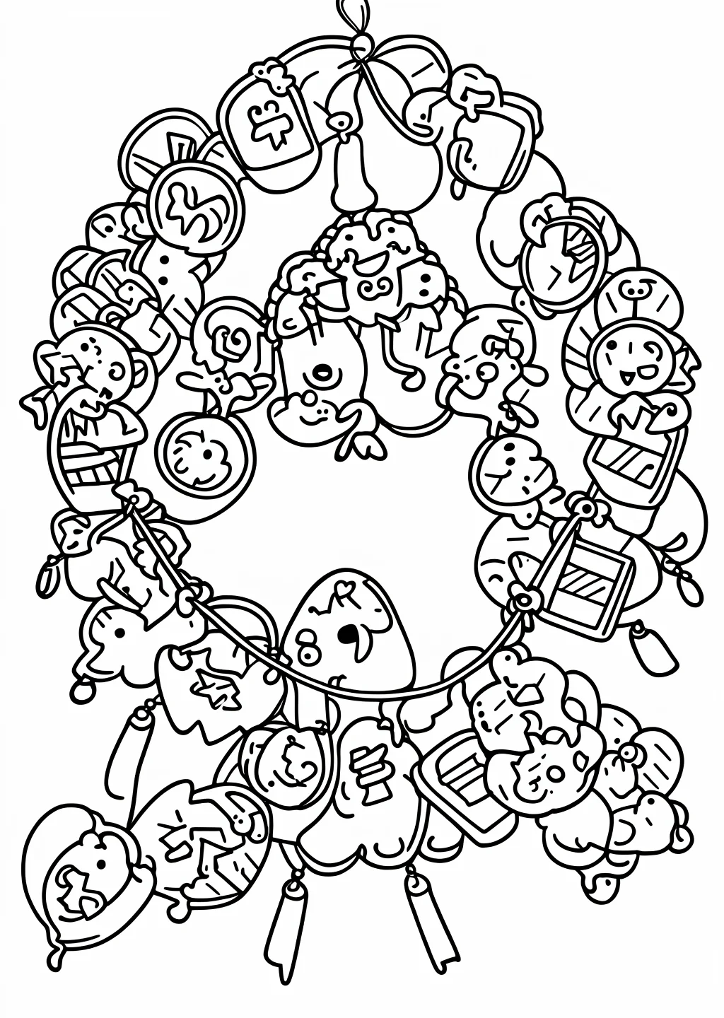 Birthday Garland Coloring Page