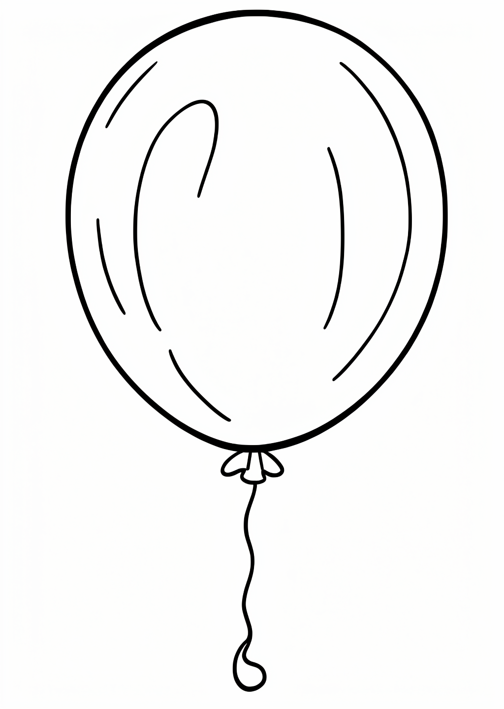 Birthday Balloon Coloring Page – line art
