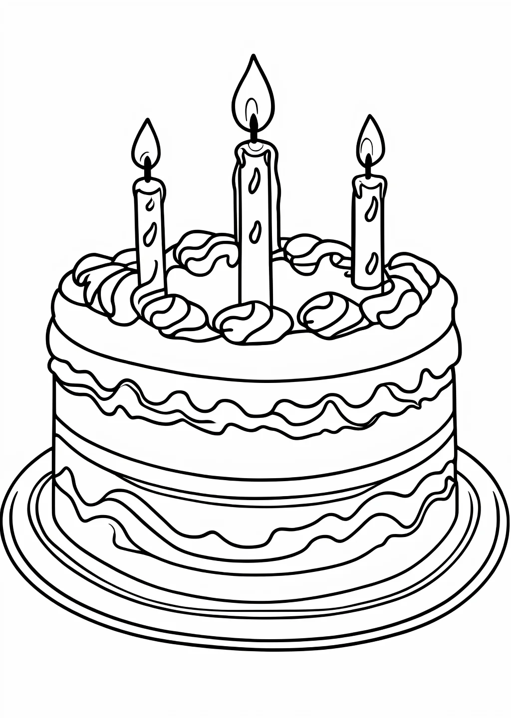 Birthday Cake Coloring Page