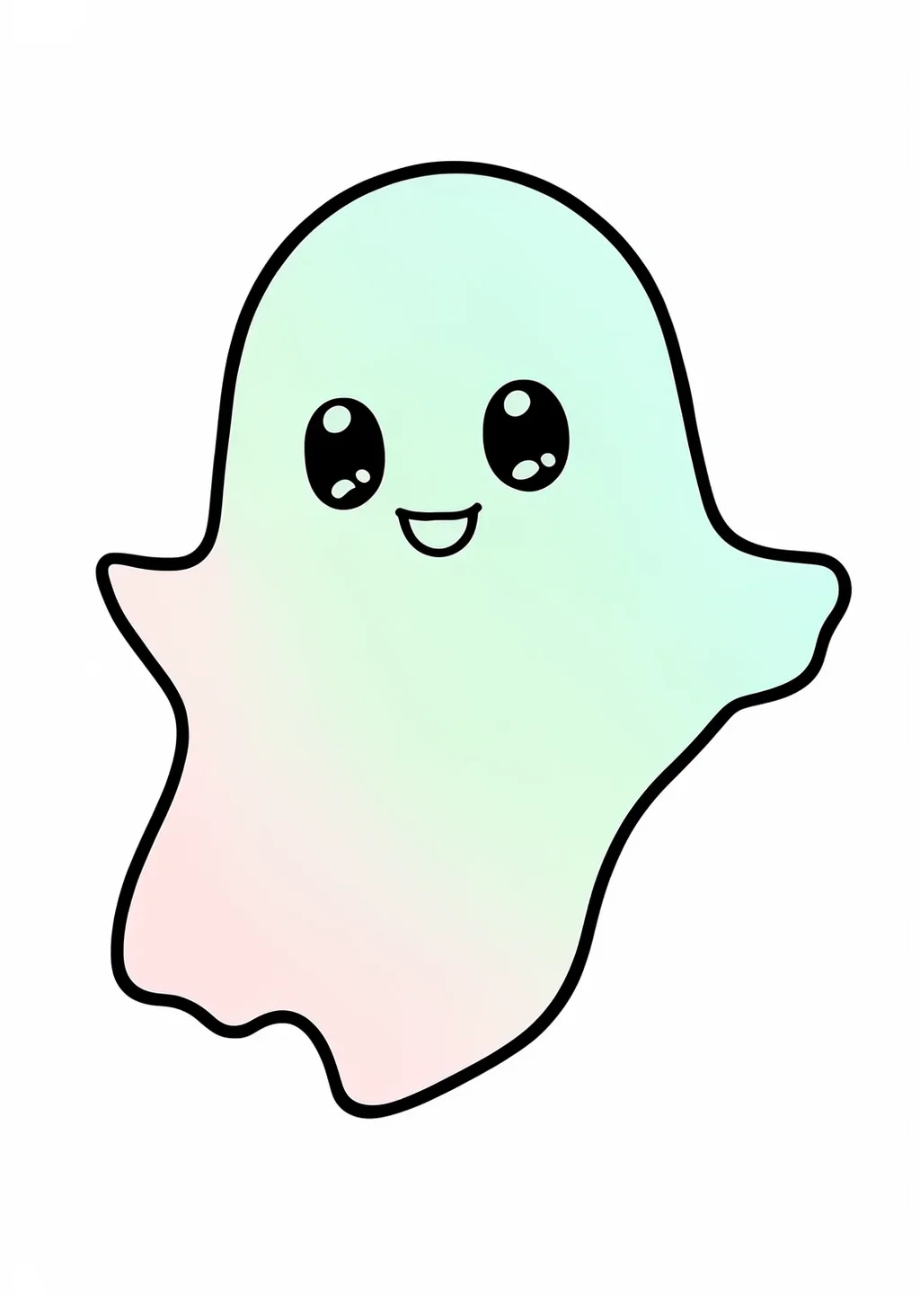 Halloween Ghost Coloring Page – colored example