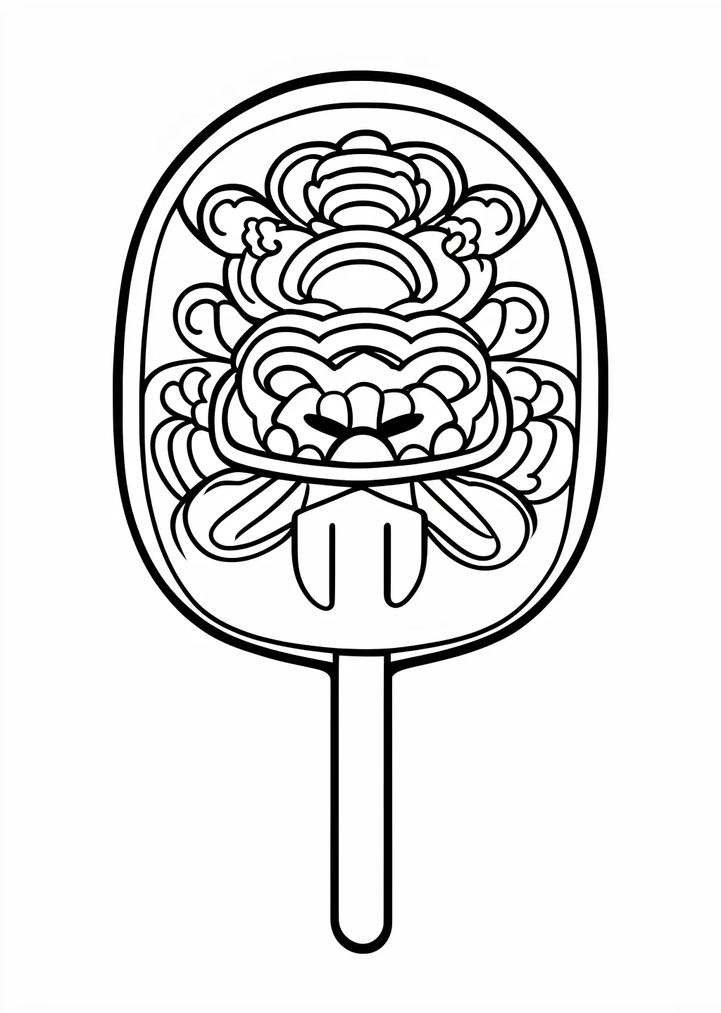 New Year Paddle Coloring Page